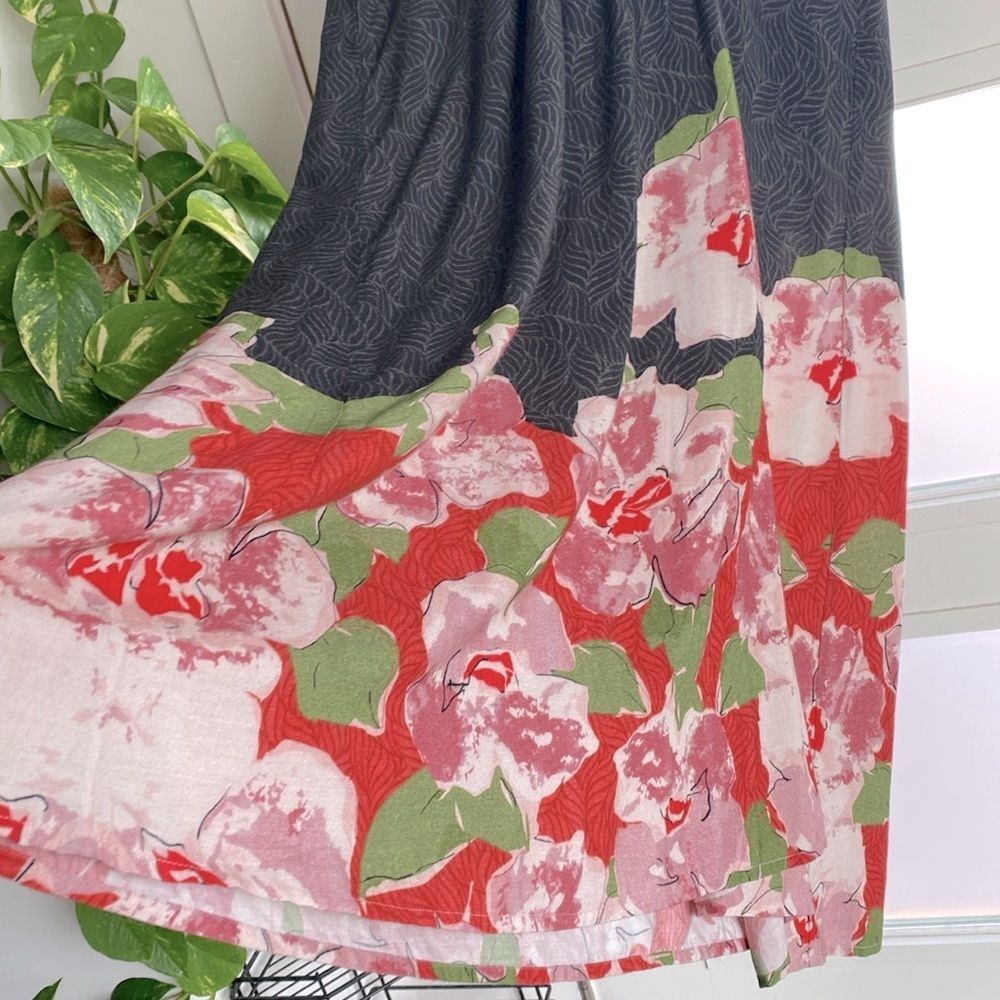 Bl-nk Anthropologie Floral Black Kimono Dress Plus One Size Boho Luxury Vacation - Picture 8 of 13